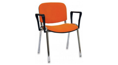form chrome chair with double arms