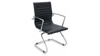 luxera visitor armchair with leather u leg