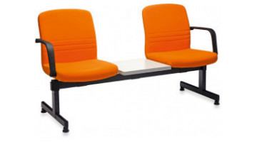 pear plastic double waiting armchair with coffee table
