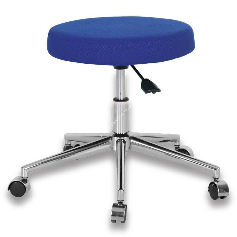 bacconi round wheeled chrome stool