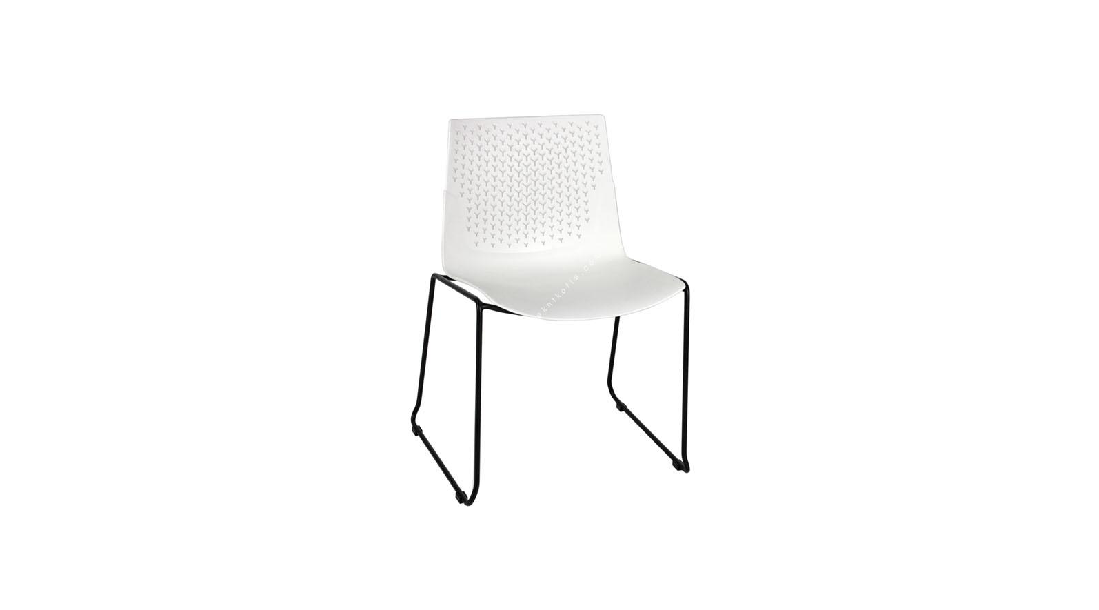 coon beyaz plastik boyalı kolsuz sandalye