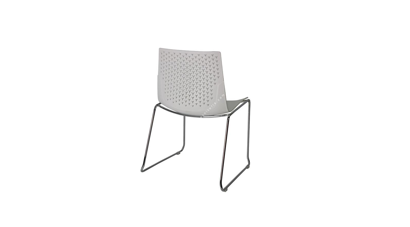 coon beyaz plastik krom kolsuz sandalye