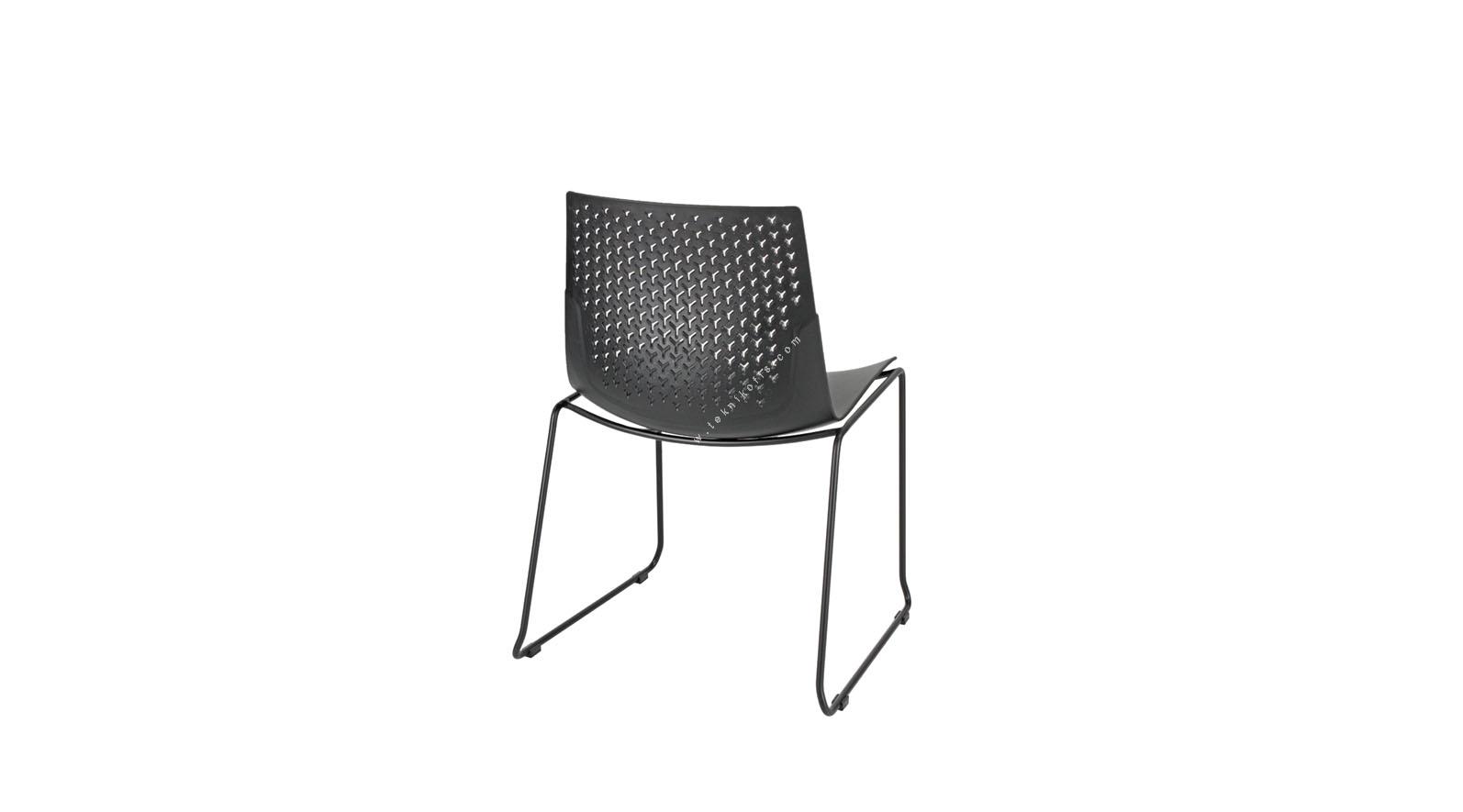 coon siyah plastik boyalı kolsuz sandalye