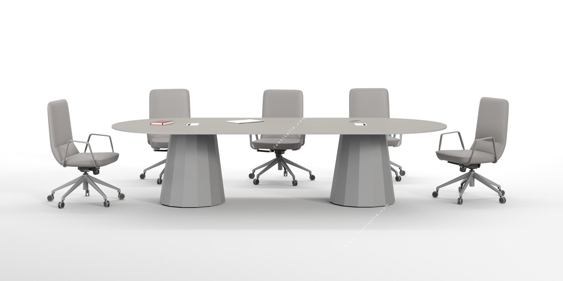 diony dekoratif ayak oval toplantı masası 210cm
