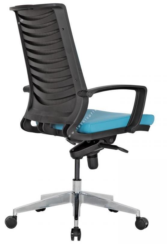 drape döşemeli plastik kol alüminyum ayak senkron mekanizmalı toplantı koltuğu