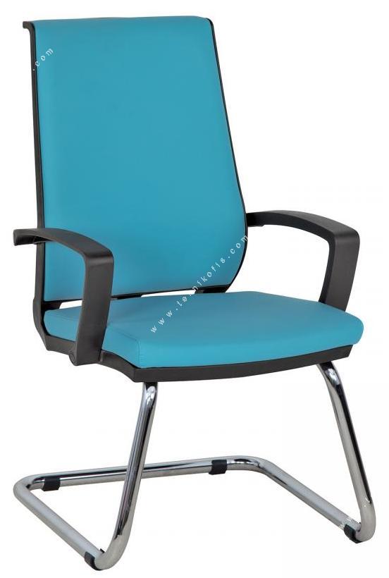 drape döşemeli plastik kol krom u ayak misafir koltuğu