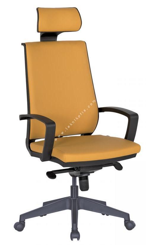 drape döşemeli plastik senkron mekanizmalı başlıklı yönetici koltuğu