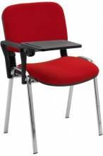 form chrome chair with one arm with a writing board