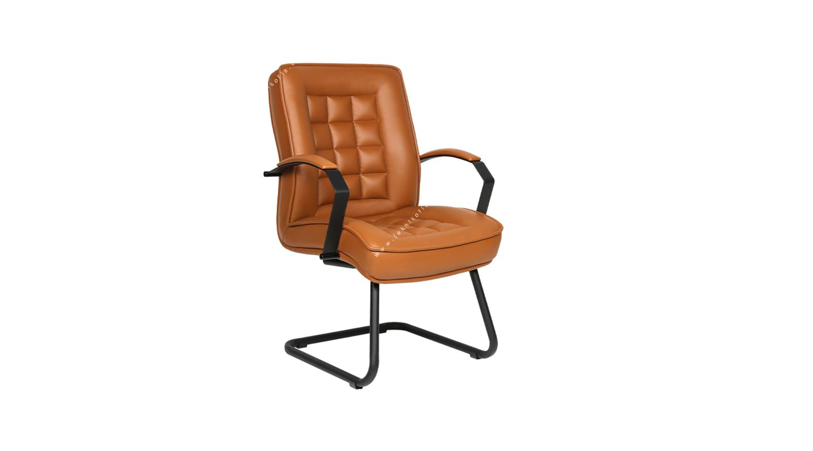 graf ergonomik derili metal u ayaklı misafir koltuğu