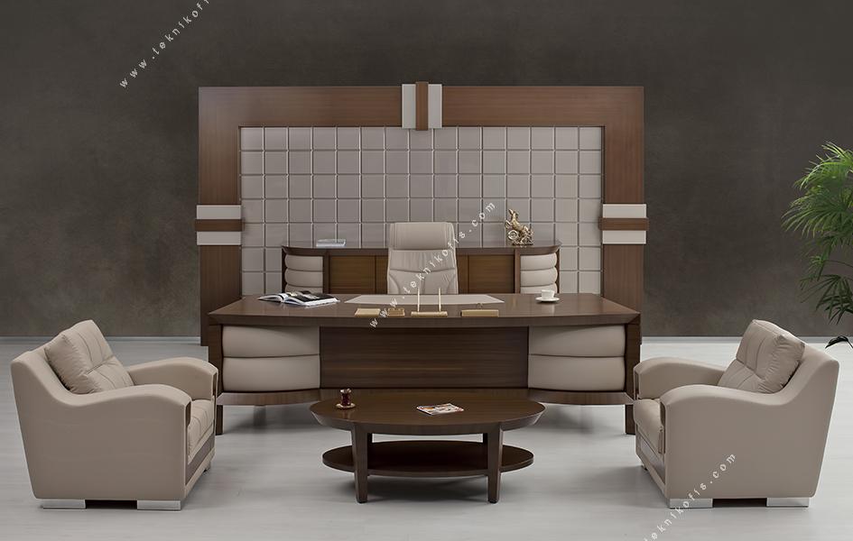 leather and polished wooden executive office desk