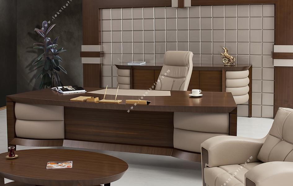 leather and polished wooden executive office desk
