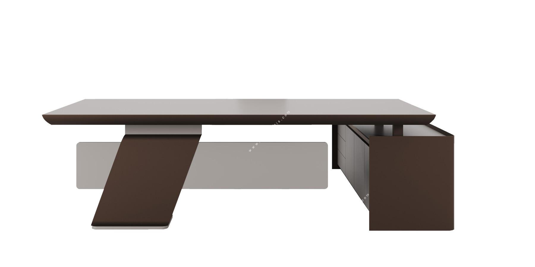 lonera etajerli metal ayaklı yönetici masası
