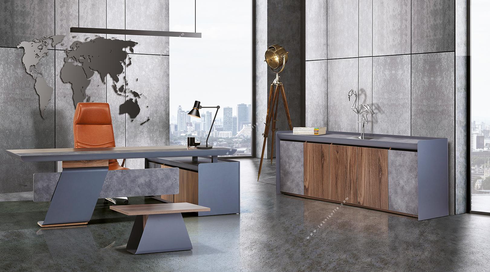 lonera metal ayaklı modern yönetici ofis mobilyası