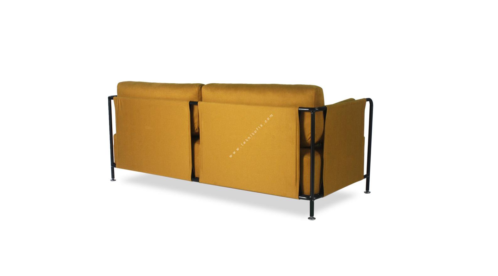 mento dekoratif metal detaylı üçlü kanepe