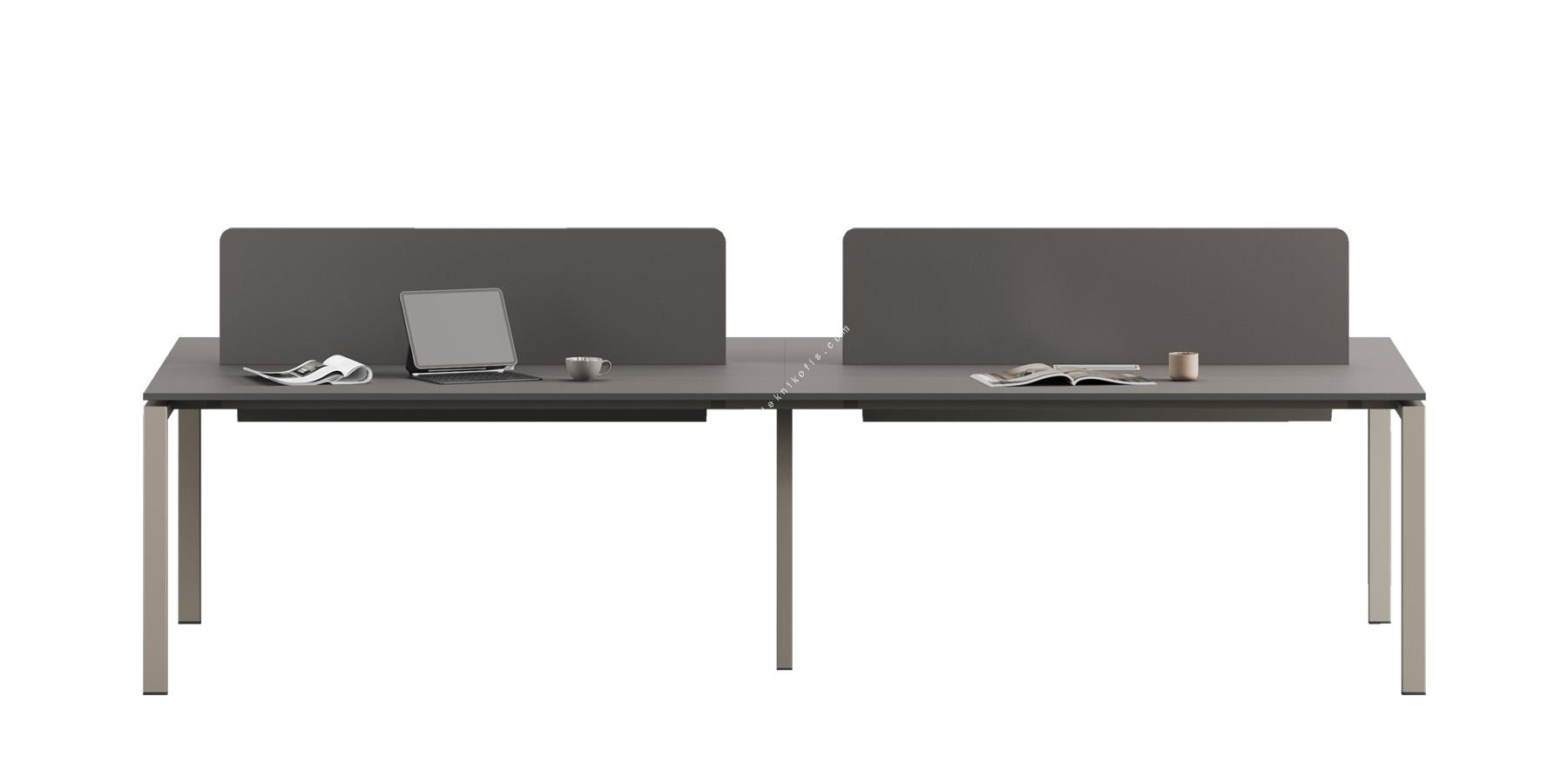 ostiawork modern metal ayaklı dörtlü workstation 240cm