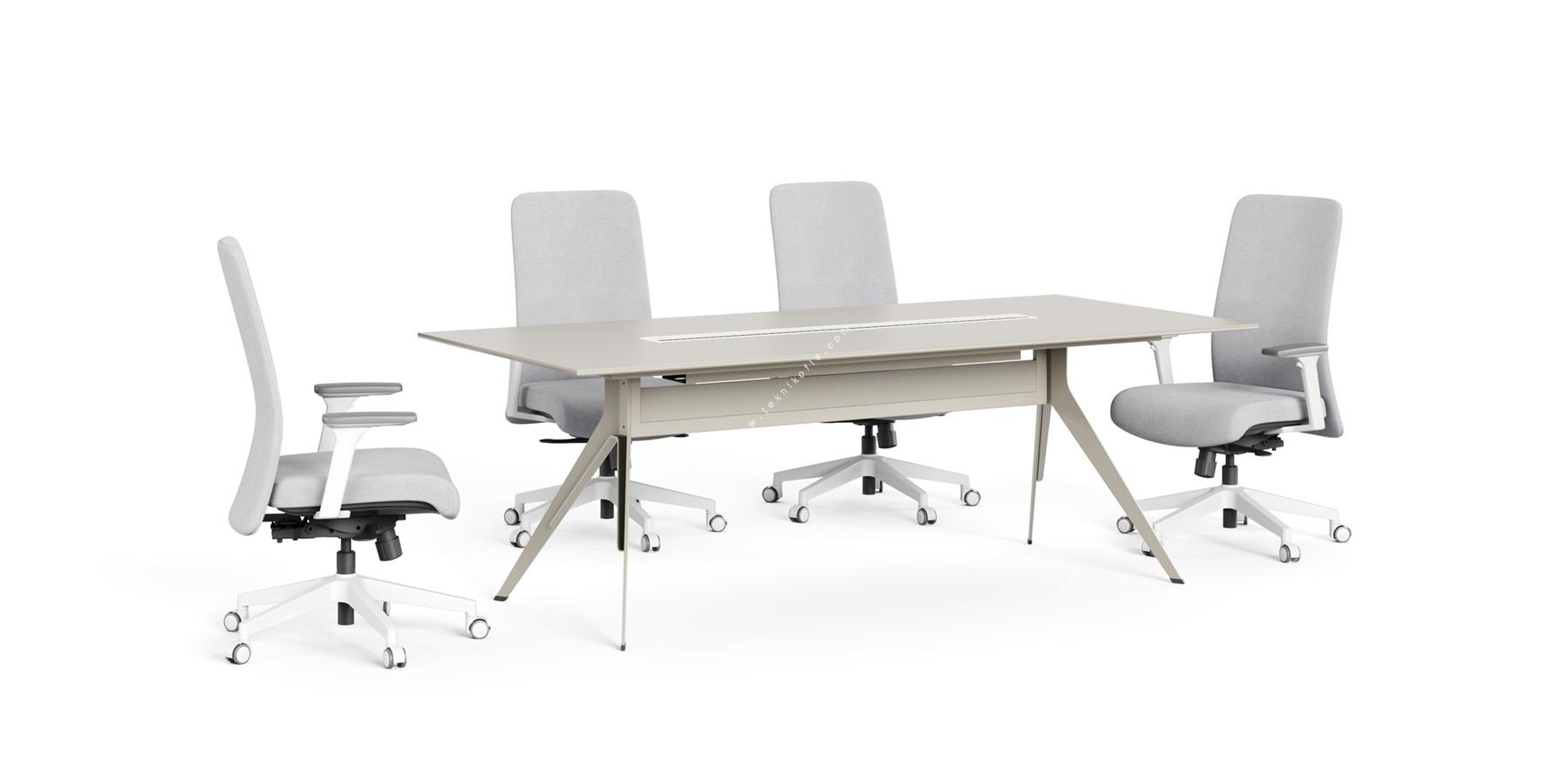 stark modern metal ayaklı toplantı masası 180cm
