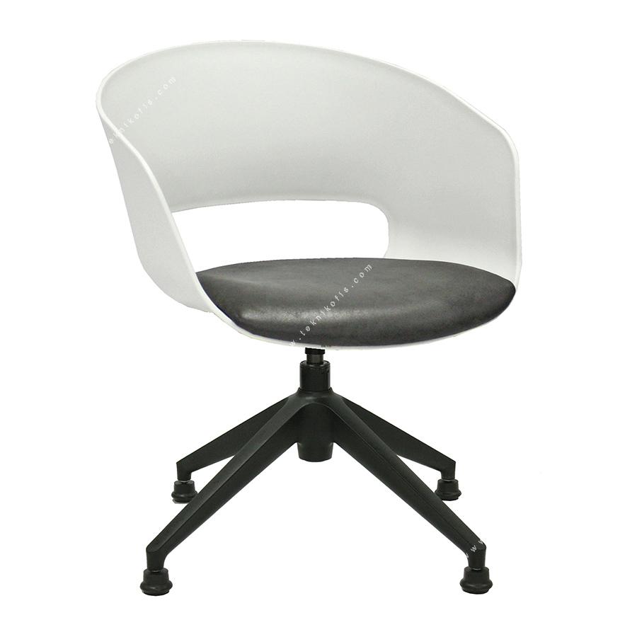 tereos plus beyaz gövde oturak döşemeli plastik misafir koltuğu