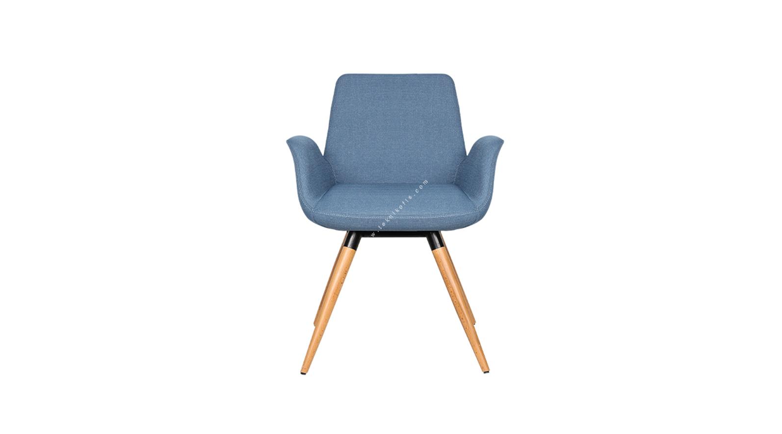 wula kumaş döşemeli modern ahşap ayaklı misafir koltuğu