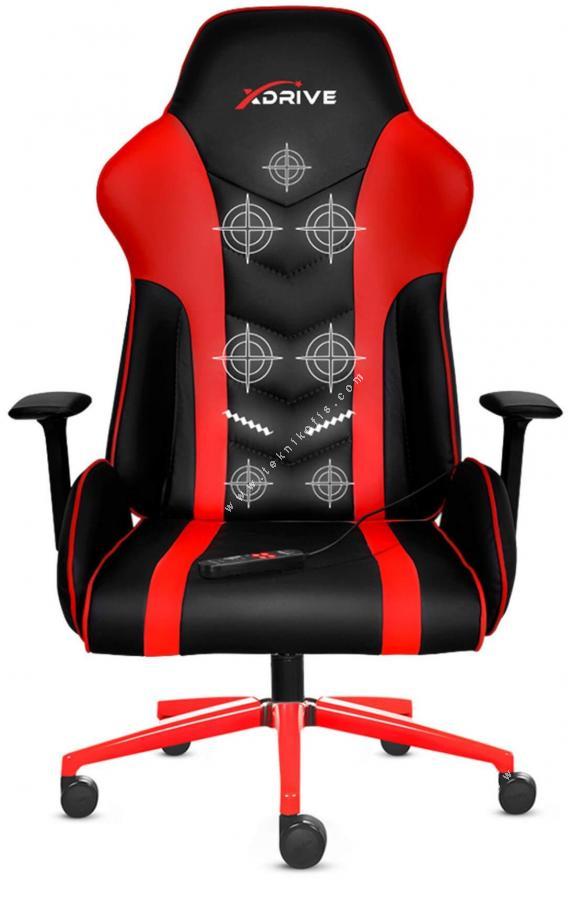 xdrive atak masajlı oyuncu koltuğu kırmızı siyah