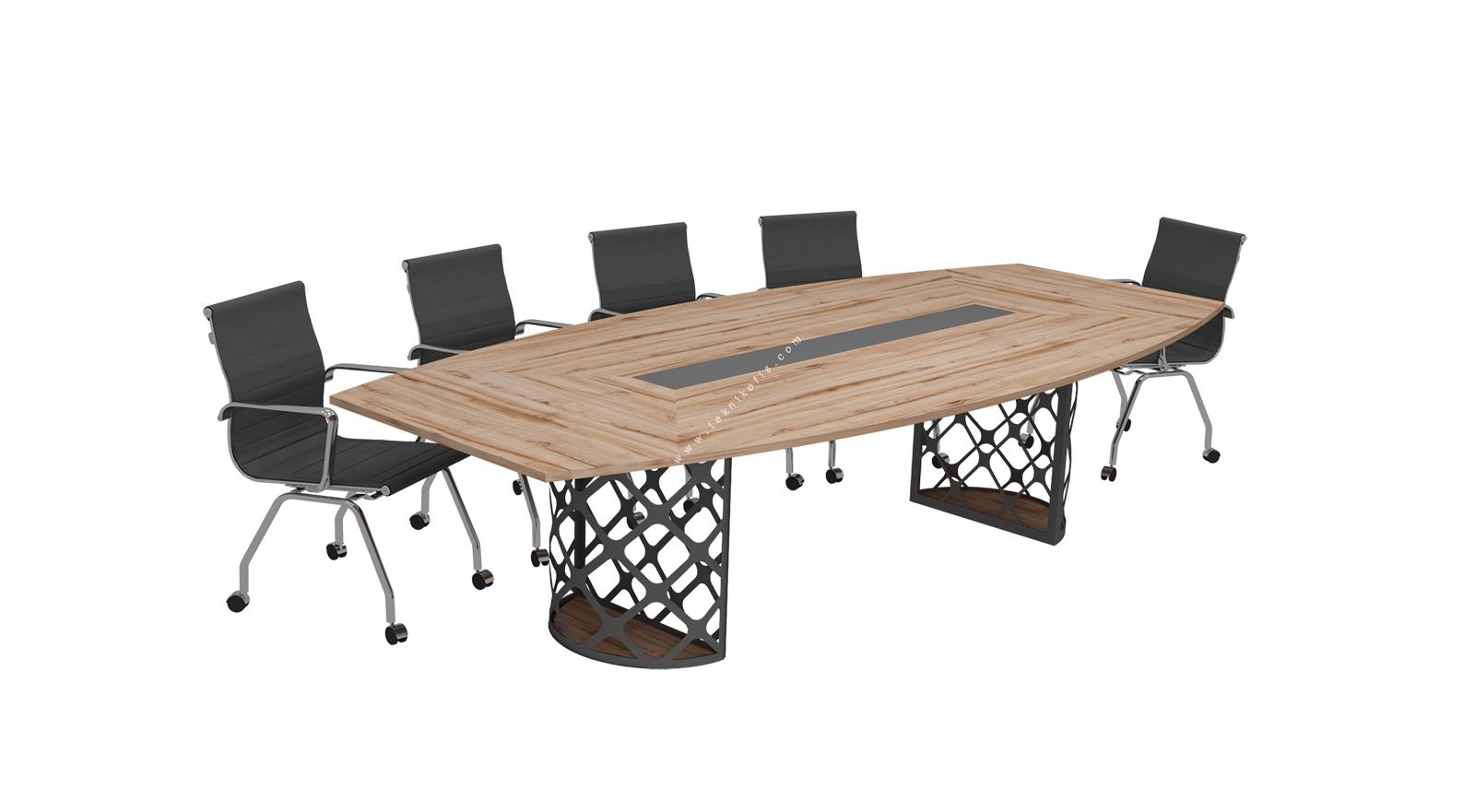 yoros çift metal ayaklı modern toplantı masası
