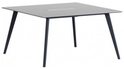 blade metal ayaklı modern kare toplantı masası 140cm