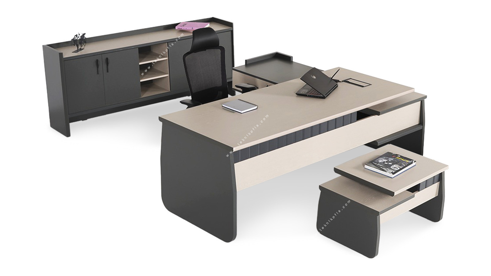 borin işlevsel ahşap makam takımı 200cm