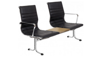 brenvora krom ayaklı sehpalı ikili bekleme koltuğu