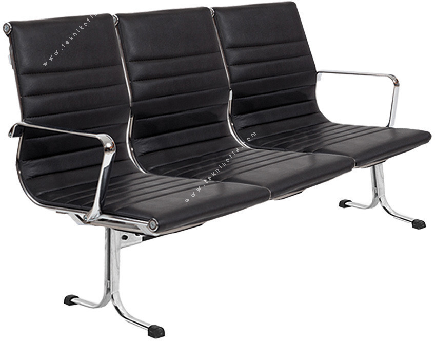 brenvora krom ayaklı üçlü bekleme koltuğu