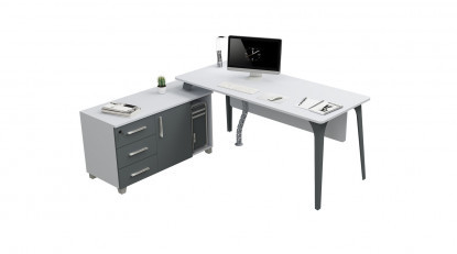 centra modern sol etajerli personel masası 160cm