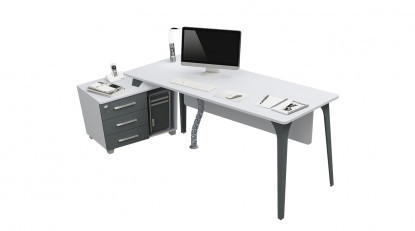 centra sol kısa etajerli personel masası 180cm