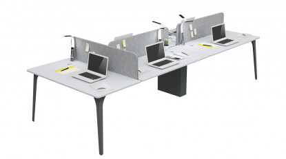 centrawork kumaş seperatörlü beş kişilik çalışma masası