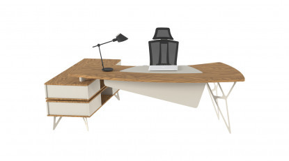 coral plus etajerli ofis masası 265cm