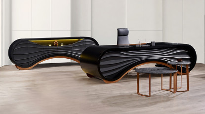 dark dekoratif mermer sehpalı makam takımı