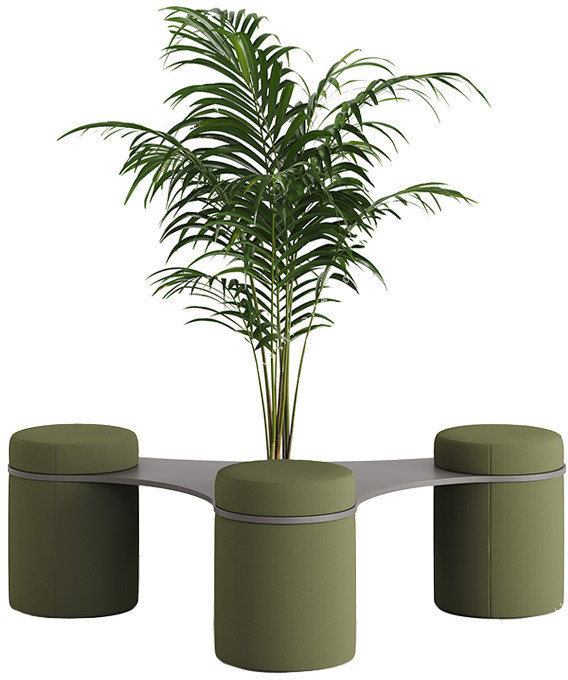 enga ahşap detaylı üçlü puf