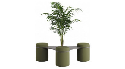 enga ahşap detaylı üçlü puf