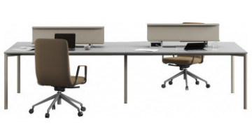 exeliswork modern metal ayaklı dörtlü workstation  280cm