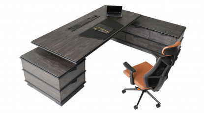 geladenil dekoratif etajerli yönetici masası