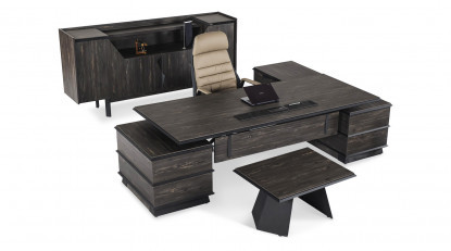 geladenil dekoratif etajerli yönetici takımı