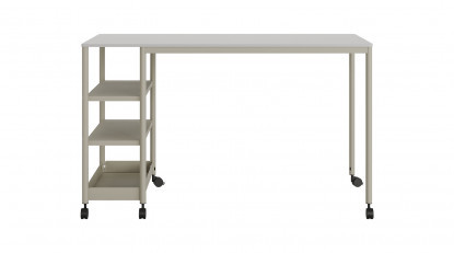 jala modern tekerlekli raflı masa 180x90cm
