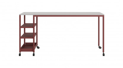 jala modern tekerlekli raflı masa 220cm