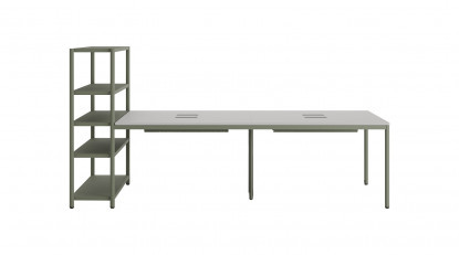 jala raflı dörtlü ofis çalışma masası 320cm