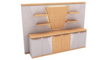 kronos ahşap kaplamalı makam arka fonu