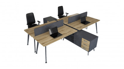 lavora dörtlü melamin kesonlu çalışma grubu 330cm