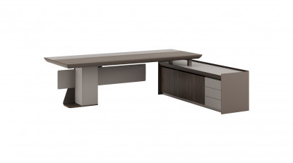 lonera etajerli metal ayaklı yönetici masası