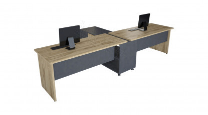 miesto ikili etajerli çalışma masası 330cm