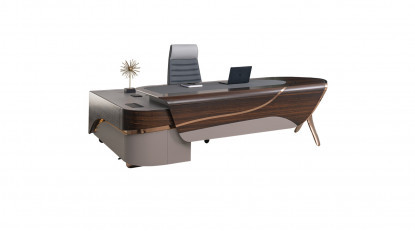 noona ahşap kaplamalı modern makam masası 240cm