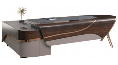 noona ahşap kaplamalı modern makam masası 240cm