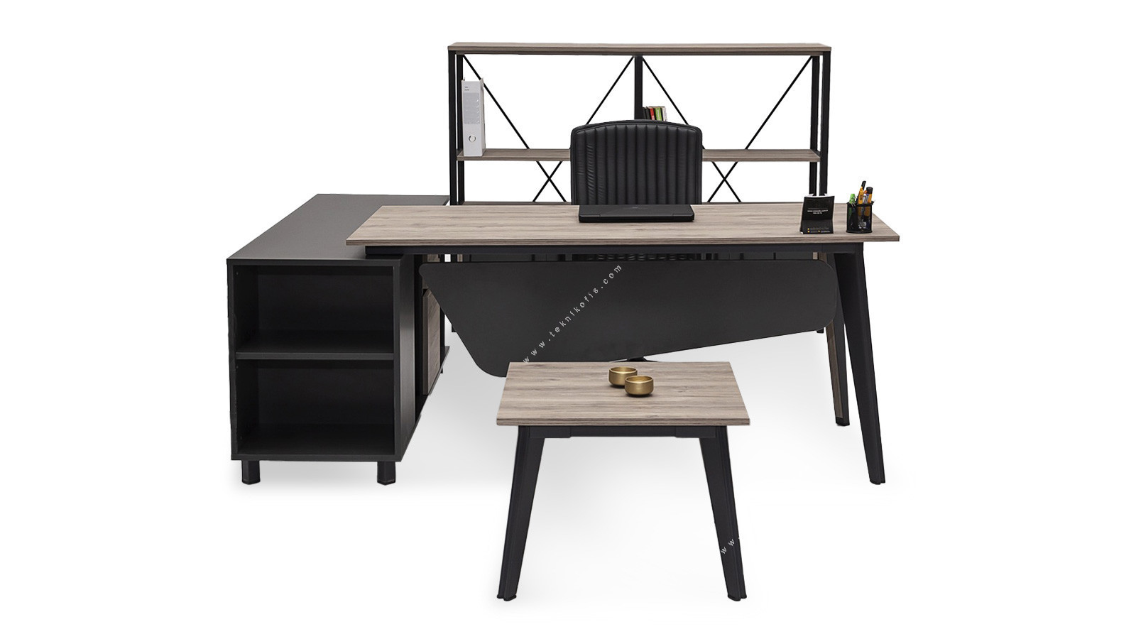 panaweplus raf detaylı etajerli yönetici takımı 185cm