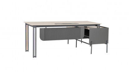 pather çift renk metal ayaklı yönetici masası 220cm