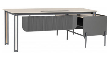 pather çift renk metal ayaklı yönetici masası 220cm